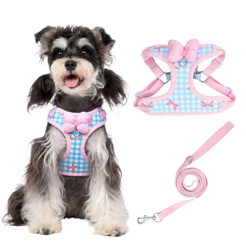 Coppthinktu Dog Harness for Small Sized Dogs, Puppy Cat Harness with Leash Set No Pull Dog Harness Adjustable Reflective S...