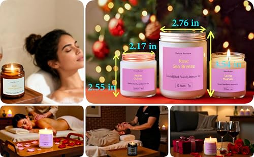 Scented Candles for Home Aromatherapy Candle Gift Present Set Soy Wax Long Lasting Gift Birthday Mother's Day Thanksgiving...