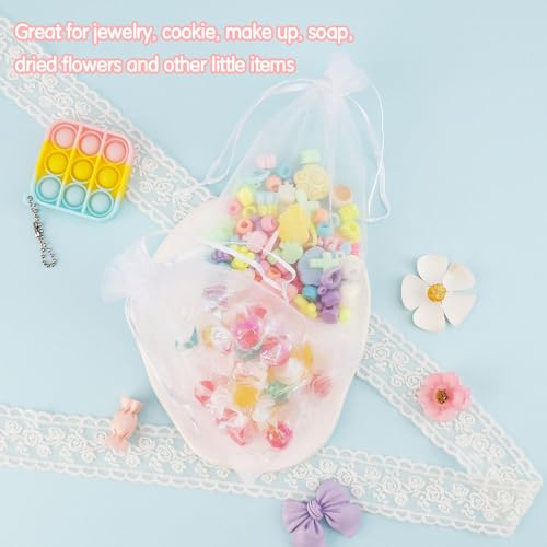 Organza Bags 4x6,50 Pcs Sheer Mesh Bags Drawstring,Small Mesh Gift Bags,Drawstring Gift Bags,Wedding Favor Bags,Candy Bags...