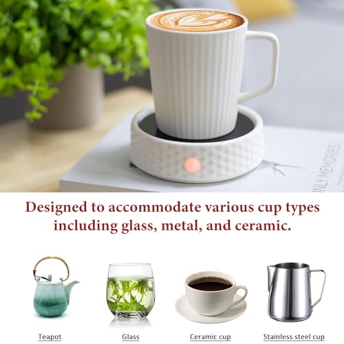 Electric Large Ceramic Candle Warmer Plate - Wax Warmer for Jar Candles, Coffee Mug, Cup - Home Office Aromatherapy Fragra...