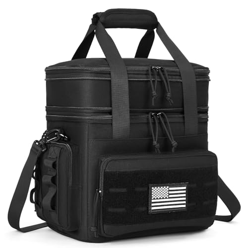holuxer Tactical Lunch Bag & Lunch Box for Men - Large Double Deck Expandable Insulated Soft Adult Lunchbox for Work - Coo...
