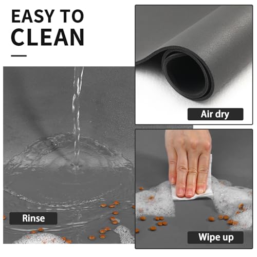 HotLive Dog Food Mat - Absorbent Cat Mat for Food and Water, No Stains Pet Feeding Bowl Mat, Easy to Clean Pet Placemats, ...