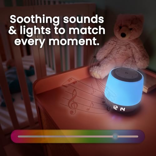 Babysense Baby Sound Machine with Night Light | 2nd Gen | 28 Soothing Sounds | Toddler Sleep Trainer | App-Controlled Whit...