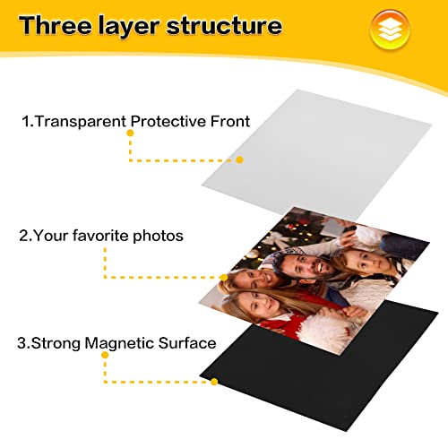 YixangDD 15 Pack Magnetic Picture Frame, 4 x 6 Inches Fridge Magnetic Photo Frames, Magnetic Photo Frames for Refrigerato...