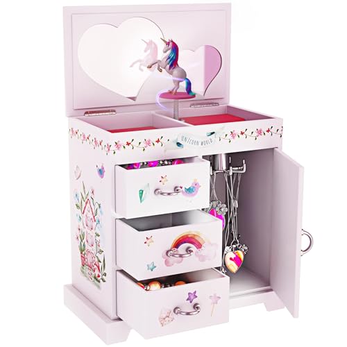 Pretty Me Unicorn Musical Jewelry Box for Kids - Gifts for Girls, Ages 3-8, Best Princess Room Toys Gift for Age 3, 4, 5, ...