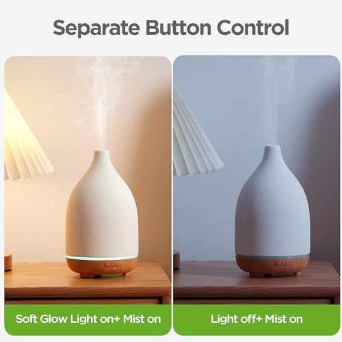 InnoGear Oil Diffuser, 150ML Ceramic Diffuser for Essential Oils Handcrafted Aromatherapy Diffuser Mother's Gift Ultrasoni...