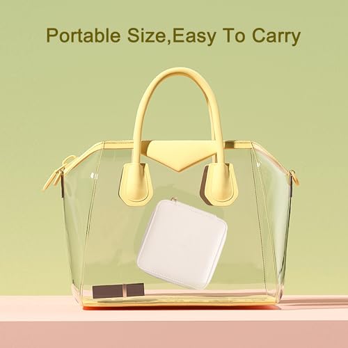 Frebeauty Small Travel Jewelry Box with 6 Pouch Bags, Portable Mini Jewelry Storage, 3.35 x 4.9 x 4.8 Inches, Gift Idea fo...