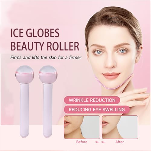 SportEmblema Ice Globes for Face & Eyes,Facials Cold Roller Cooling Globes for Skin Tightening & Anti-Aging Reusable Ice F...