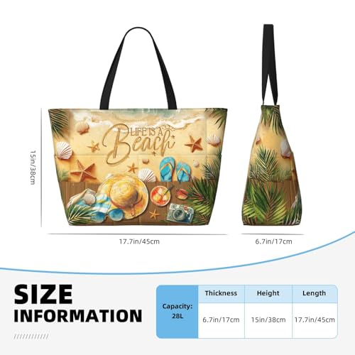 Amsnkee Large Waterproof Sandproof Beach Tote Bag for Women with Zipper & 7 Pockets, Lightweight Foldable Pool Swim Bag