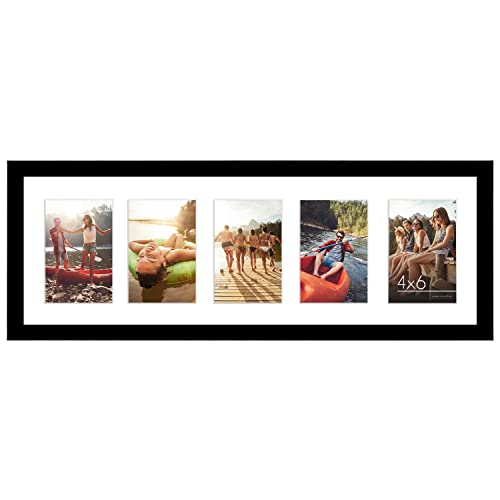 Americanflat 4x6 Collage Picture Frame with Shatter-Resistant Glass - Fits Five 4x6 Photos or Use as One 8x24 Picture Fram...