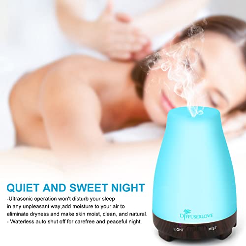 Diffuserlove Essential Oil Diffusers 200ML Remote Control Diffuser Mist Humidifiers BPA-Free Aromatherapy Diffuser (Black ...