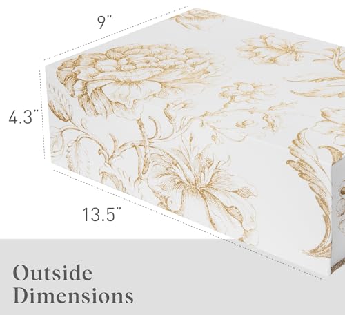 Sorarto Luxury Keepsake Gift Box | Gold Floral Decorative Boxes with Magnetic Lids for Presents, Wedding Memory Box, and B...