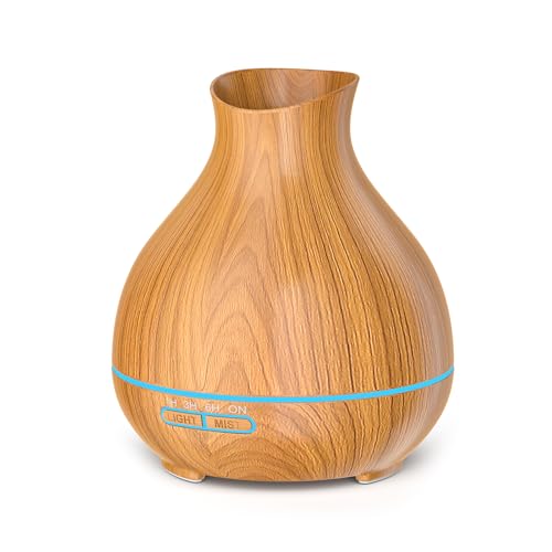 BZseed Aromatherapy Essential Oil Diffuser 550ml 12 Hours Wood Grain Aroma Diffuser with Timer Cool Mist Humidifier for La...