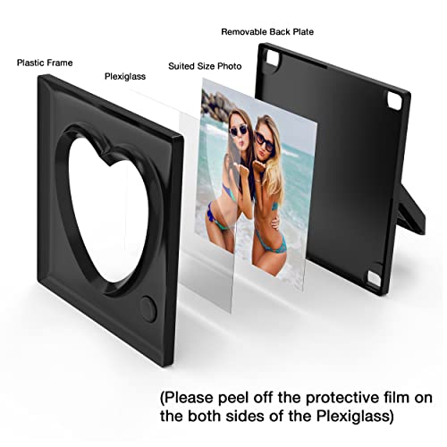 KWANWA Recordable Picture Frame – 20-Second Voice Recording, 3.9x3.9 Heart Shape Photo Frame, Personalized Keepsake for Lo...