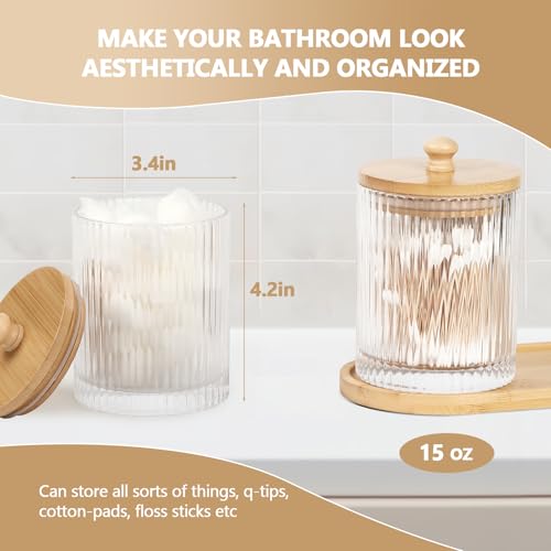 eggs sound 3 Pack Qtip Holder - Bathroom Organizers and Storage, Cotton Round Holder Floss Pick Cotton Ball Holder Swab Di...