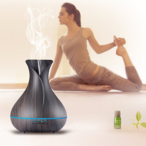 OliveTech Aroma Essential Oil Diffuser, 400ml Ultrasonic Cool Mist Humidifier with Waterless Auto Shut-Off and Cleaning Ki...