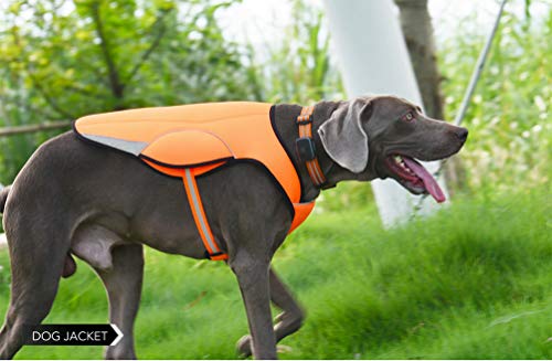 SGODA Dog Cooling Vest Jacket for Dogs, Orange, Large, Nylon Material