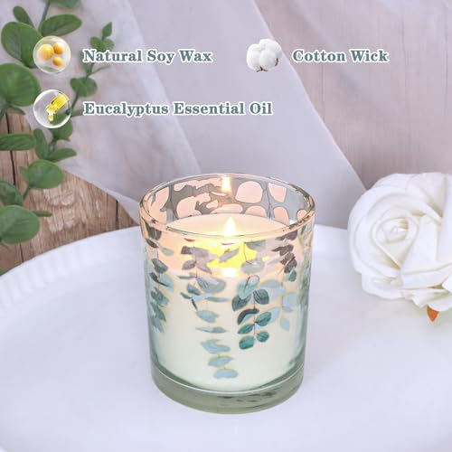 3 Pack Candles for Home Scented Aromatherapy Candles Gifts Set Eucalyptus Scented Candle Long Lasting Greenery Decorative ...