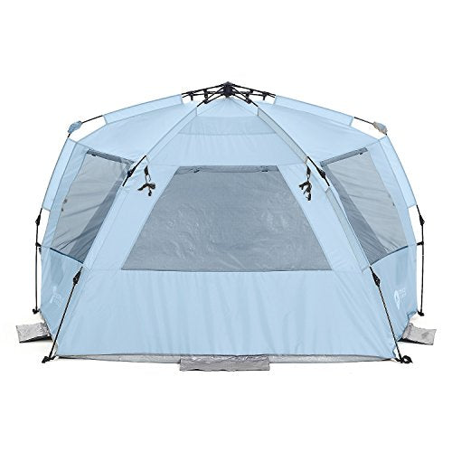 Easthills Outdoors Instant Shader Deluxe XL Beach Tent Easy Up 99" Wide for 4-6 Person Sun Shelter - Extended Zippered Por...
