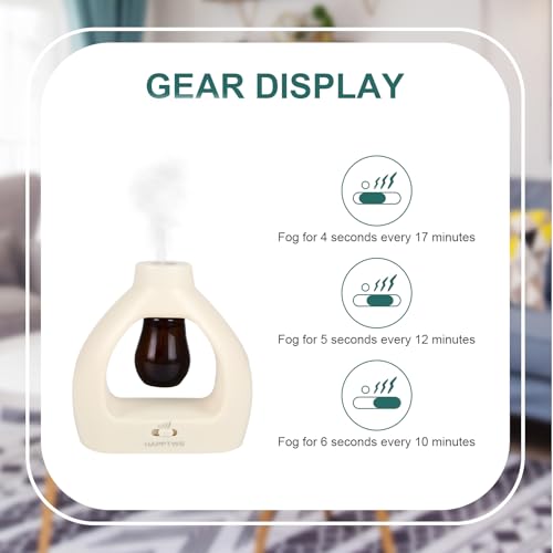 HAPPTWS Waterless Essentil Oil Diffuser Set - Cordless Diffuser 3 Timer Settings Battery Operated for Bedroom Yoga Studio ...