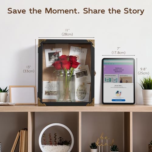 BWODYAY Deep Shadow Box,11x13-inch Shadow Boxes Display Cases, Large Shadow Box Frame, 4-inche Interior Deep Display Case...