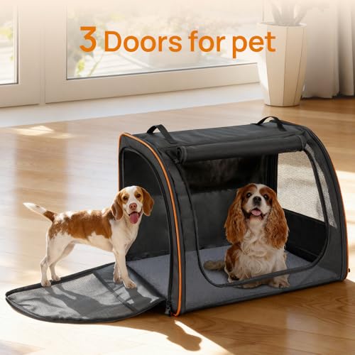UNICITII Dog Car Seat, Enclosed Carrier for Pets Travel Safety Dog Crate Soft-Sided Covered Car Kennel Carrier for Backsea...