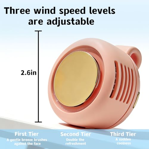 A V Portable Silent Clip-On Bladeless Personal Fan, Wearable Waist & Neck Fan, 360° Rotation, 3 Speeds, USB-C Rechargeabl...