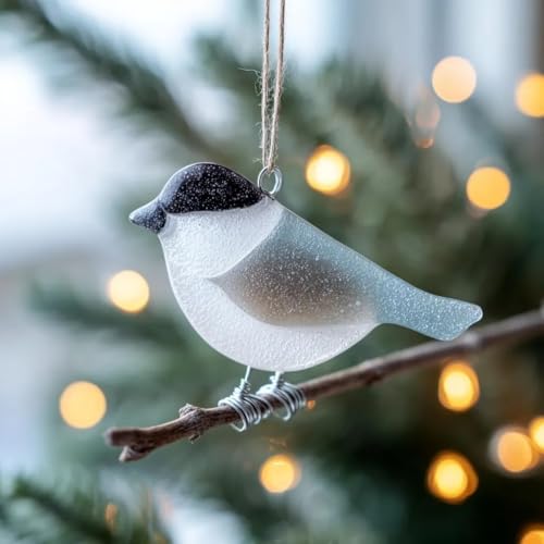 Sea Glass Birds Ornament Seaglass Cardinal Christmas Tree Hanging Ornament,Hummingbird Bluebird Red Bird Decorations Holid...