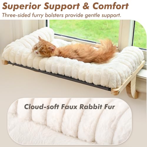 valigogo Cloud-Soft Cat Window Sill Perch with Zipper Designed Cushioned Bed, Supportive Cat Window Seat with Premium Soli...
