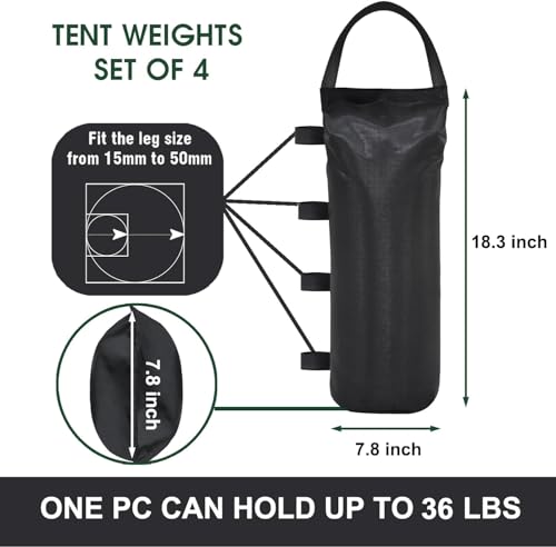 Eurmax USA 145 LBS Weight Capacity Pop up Gazebos Weights Sand Bags for Pop up Canopy Tent Pergola Outdoor Instant Canopie...