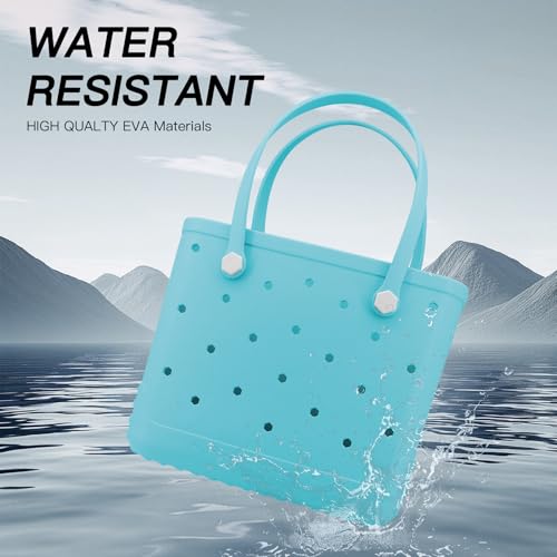 Beach Totebag X-Large Waterproof Sandproof Rubber Beach Tote Bag with Zipper Pocket and Phone Kickstand Cup