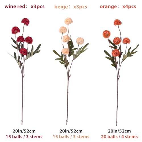 CEWOR 10pcs Fall Artificial Flowers for Vase, Fake Flowers for Autumn Table Centerpieces Decor, Aesthetic Artificial Flowe...