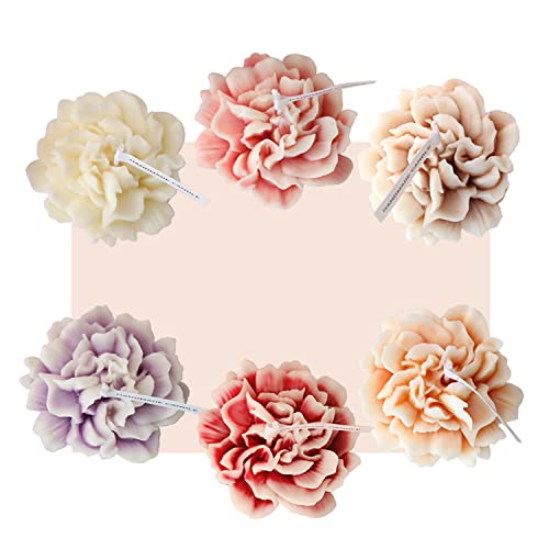 Carnation Flower Shaped Scented Candle,Handmade Aroma Soy Wax Decorative Candle for Table Photo Prop Birthday Gift,Prefect...