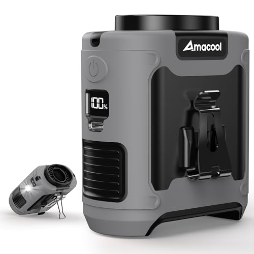 AMACOOL Portable Waist Fan Clip On, Father's Day Gifts for Dad Husband, 10000mAh Rechargeable Wearable Shirt Fan, Powerful...