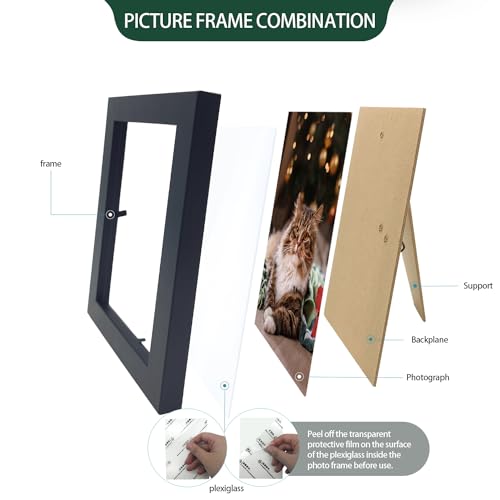 WHEATHUSK 4x6 Picture Frames Bulk Set of 30 Wood Photo Frames for 4x6 Photos Wall Mounting Simple Black Photo Frames Multi...