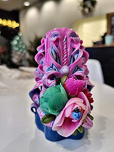 Handmade Carved Candle - Surprise Gift For Her - Decor Birthday Halloween Thanksgiving Christmas - Spiritual Living Room H...