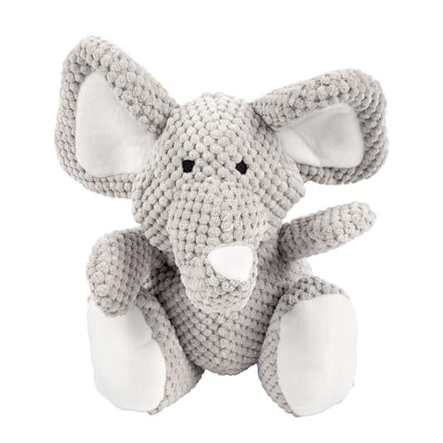 goDog Checkers Elephant Tough Plush Toy with Chew Guard Technology, Durable Checkered Fabric & Squeaker for Active Play, G...