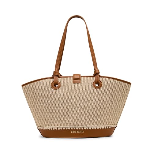 Steve Madden Bmarlin Tote Bag with Hardware, Light Natural