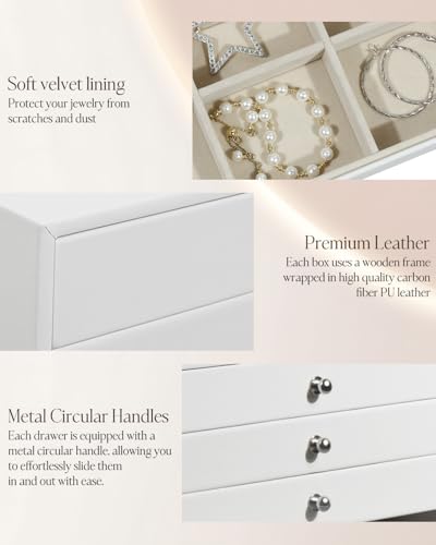 GUKA Large Jewelry Box, Jewelry Case with 10 Drawers for Big and Small Jewelry, Jewelry Storage Organizer for Watch Earrin...