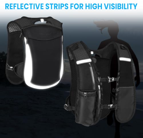 Hydration Backpack with 2L Water Bladder, Lightweight Running Vest for Women Men, Adjustable Straps, Multi-Pocket Water ba...