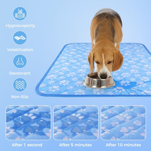 Rywell Cooling Mat for Dogs Large, 36'' x 27'' Color Changing&Arc-Chill Cooling Fiber QMAX>0.5, Washable Non-Toxic Portabl...