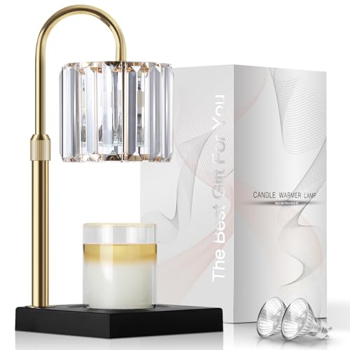 Candle Warmer Lamp, Wax Warmer Candle Lamp Timer & Dimmer 7-Levels, Compatible Most Jar Candles, Top Melting, Cystal Candl...