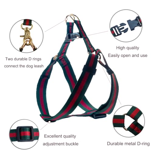 Premium and Stylish Dog Collar Harness and Leash,Soft Comfortable，Chest Adjustable Pet Harness,Luxury Fashion Dog Harness ...