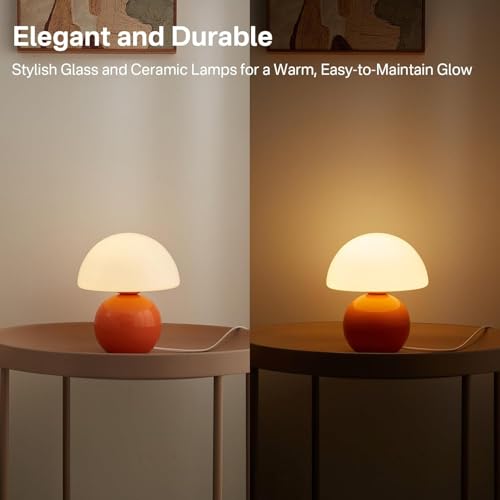 Dawnwake Mushroom Lamp Table Lamp for Bedroom,Desk Bedside Small Lamps for Living Room Night Stands,Mushroom Decor Cute Mi...