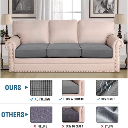 H.VERSAILTEX Super Stretch Individual Seat Cushion Covers Sofa Covers Couch Cushion Cover Slipcover Sets Thick Jacquard Te...