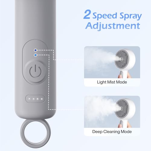 Steam-Like Spray Cat Brush - 3-in-1 USB Rechargeable Deshedding & Self-Cleaning Brush with Water Mist for Long & Short Hai...
