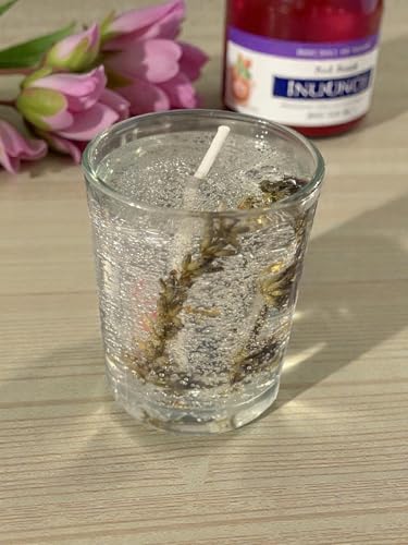 Romantic Times Scented Candle with Lavender, Clear Glass Container with Natural Botanicals, Cylindrical Shape, 2.75 x 2 In...
