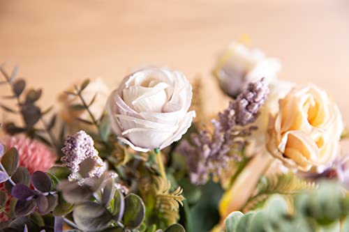 Aubcee Fake Flowers with Vase, Faux Peony Silk Flowers for Home Decor,Fake Flowers with Vase for Coffee Table Decor,Living...