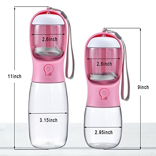 Cibaabo Dog Water Bottle with Food Container, Travel Puppy Water Bowl, Portable Pet Dispenser, Girl Dog Accessories Stuff ...