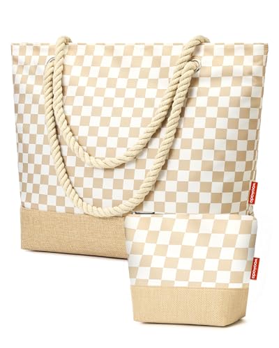 WOOMADA Large Straw Beach Tote - Tote Bag for Towels & Vacation Essentials